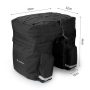 Nagy méretű 3 rekeszes táska csomagtartóra esővédő takaróval együtt - 60 literes, fekete