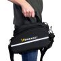 Nagy méretű 3 rekeszes kerékpáros táska csomagtartóra esővédő takaróval együtt - 35 literes, fekete